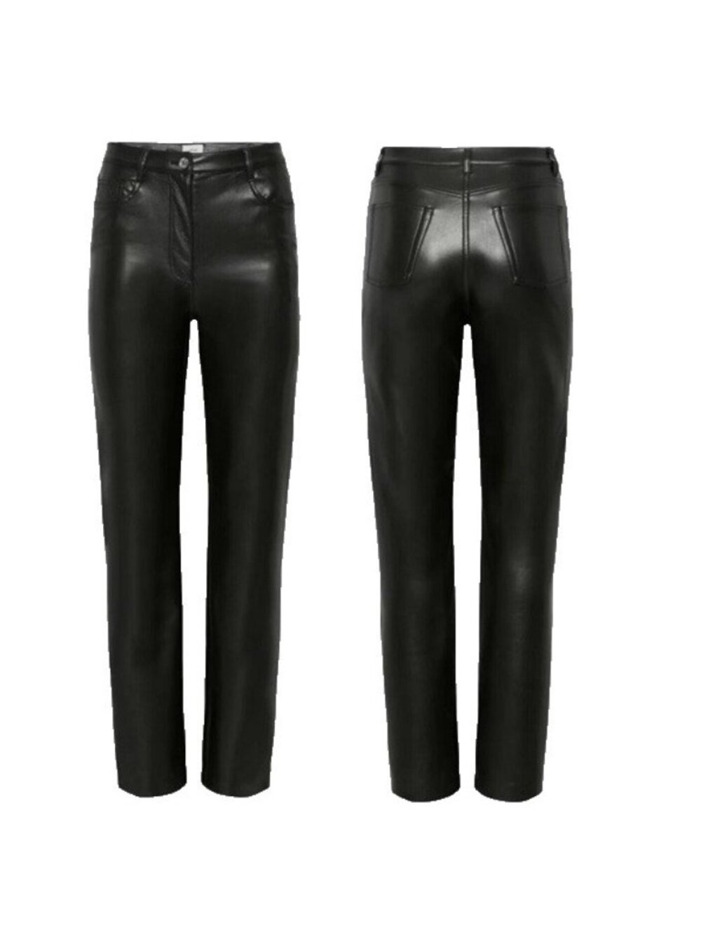Wilfred Faux Leather Melina Pants Size 2 Black Vegan High Rise Straight Leg